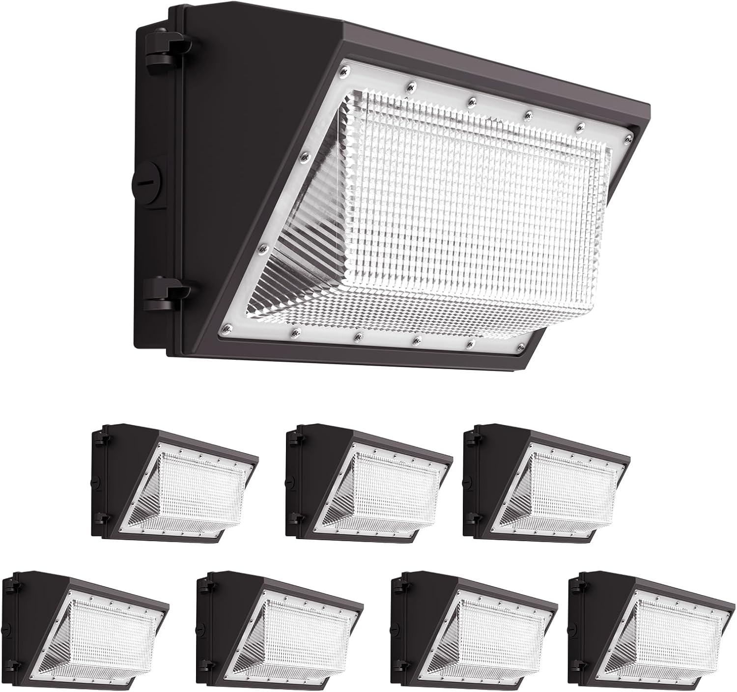 8 Pack 160W LED Wall Pack Light with Dusk to Dawn Photocell, 25600LM 6000K Daylight IP65 Waterproof Wall Pack Lights Outdoor LED [Eqv. 1200W HPS/HID] for Parking Lot, Warehouse, Yard AC120-277V