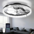Ceiling Fans with Lights and Remote Low Profile Flush Mount LED Ceiling Fan with Lights 3000K-6500K Dimmable Foldable Fandelier Light 6 Wind Speeds Night Light for Bedroom Living Room Black