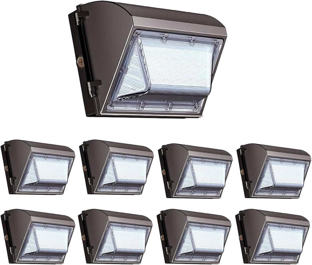 8 Pack 130W LED Wall Pack Light with Dusk to Dawn Photocell, 19500LM 5000K Daylight IP65 Waterproof Wall Pack Lights Outdoor LED [Eqv. 800W HPS/HID] for Parking Lot, Warehouse, Yard AC120-277V