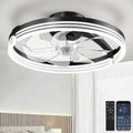 Ceiling Fans with Lights and Remote Low Profile Flush Mount LED Ceiling Fan with Lights 3000K-6500K Dimmable Foldable Fandelier Light 6 Wind Speeds Night Light for Bedroom Living Room Black (Striped)