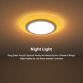 14.2 inch Flush Mount LED Ceiling Light with Night Light,Unique Planetary Ring Design 28W 2800LM Remote Control Lights 3000K~6500K Dimmable Ceiling Lights for Bedroom,Living Room,Kid's Room