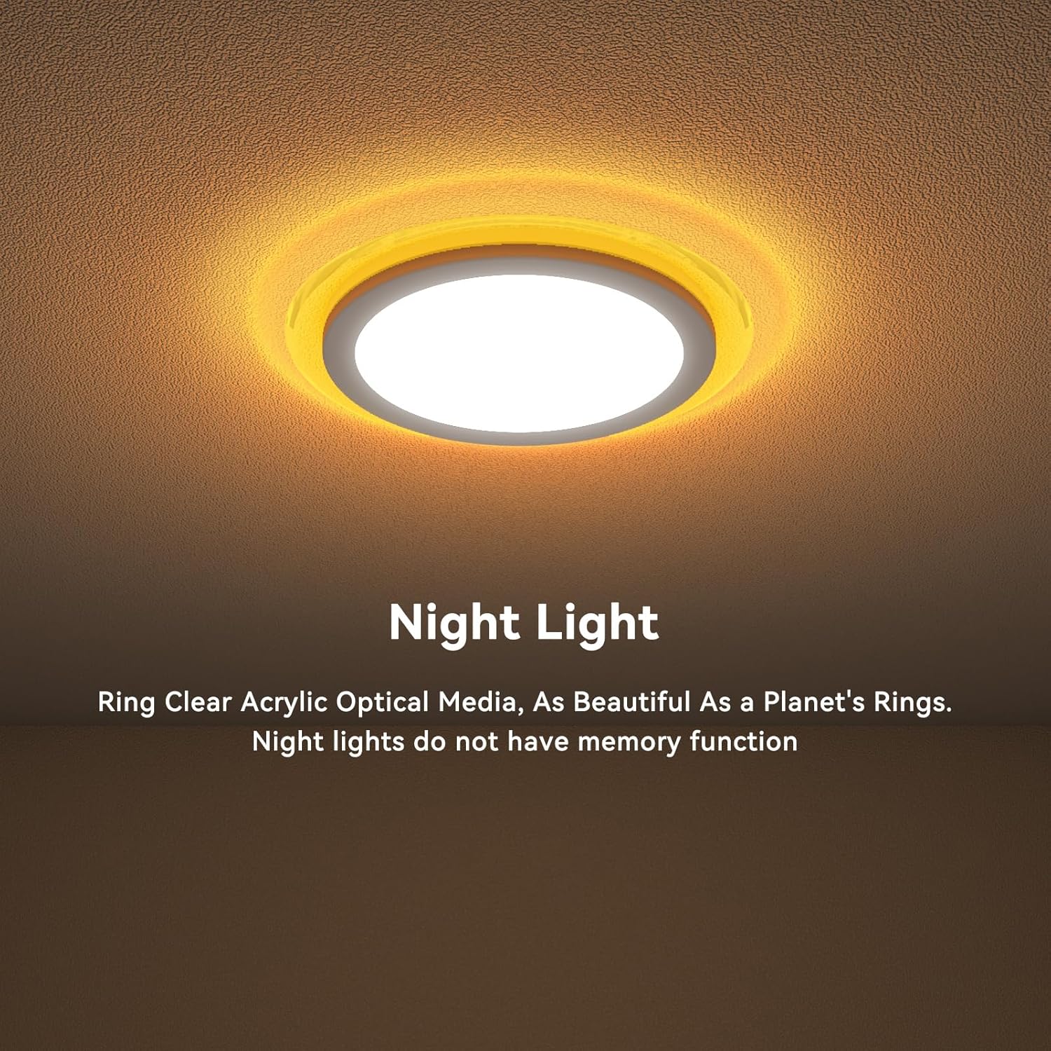 14.2 inch Flush Mount LED Ceiling Light with Night Light,Unique Planetary Ring Design 28W 2800LM Remote Control Lights 3000K~6500K Dimmable Ceiling Lights for Bedroom,Living Room,Kid's Room