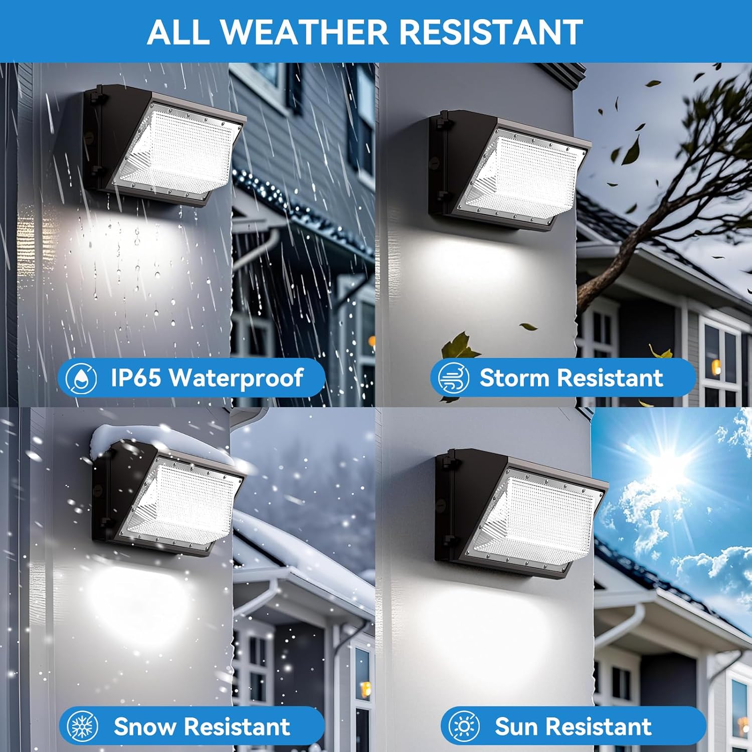 8 Pack 160W LED Wall Pack Light with Dusk to Dawn Photocell, 25600LM 6000K Daylight IP65 Waterproof Wall Pack Lights Outdoor LED [Eqv. 1200W HPS/HID] for Parking Lot, Warehouse, Yard AC120-277V