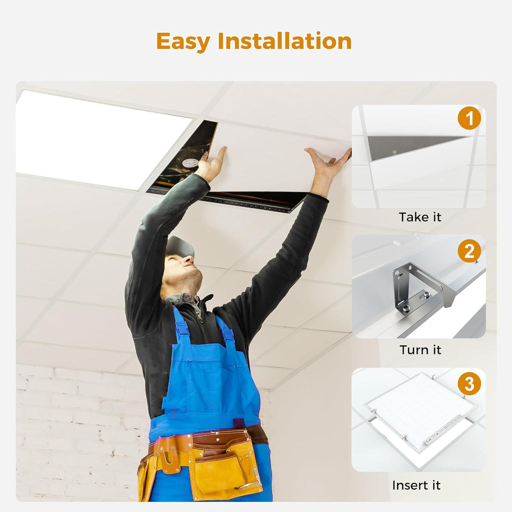 8 Pack 2x2 LED Flat Panel Light, 5CCT Selectable 3000/4000/5000/5700/6500K, 30/35/40/45/50W 5500Lm 0-10V Dimmable 2x2FT LED Troffer Light Drop Ceiling for Commercial Office