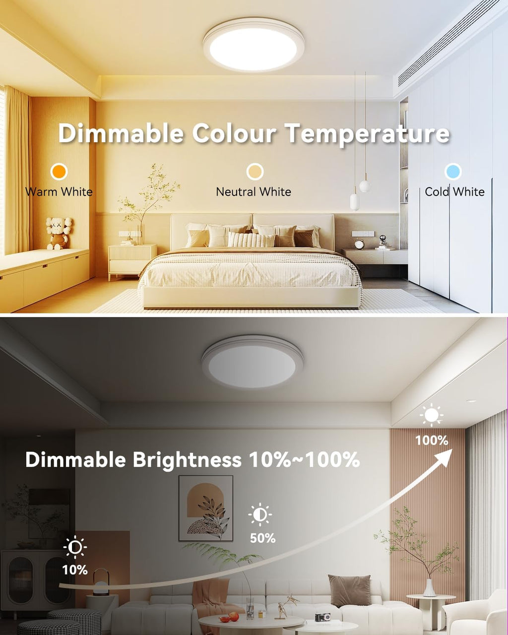 15.8inch RGB LED Ceiling Light Fixture with Remote, 36W 3600LM Flush Mount Light Fixture,DIY Colors,Disco Mode,3000K-6500K Dimmable Ceiling Lights for Bedroom,Living Room,Smart App