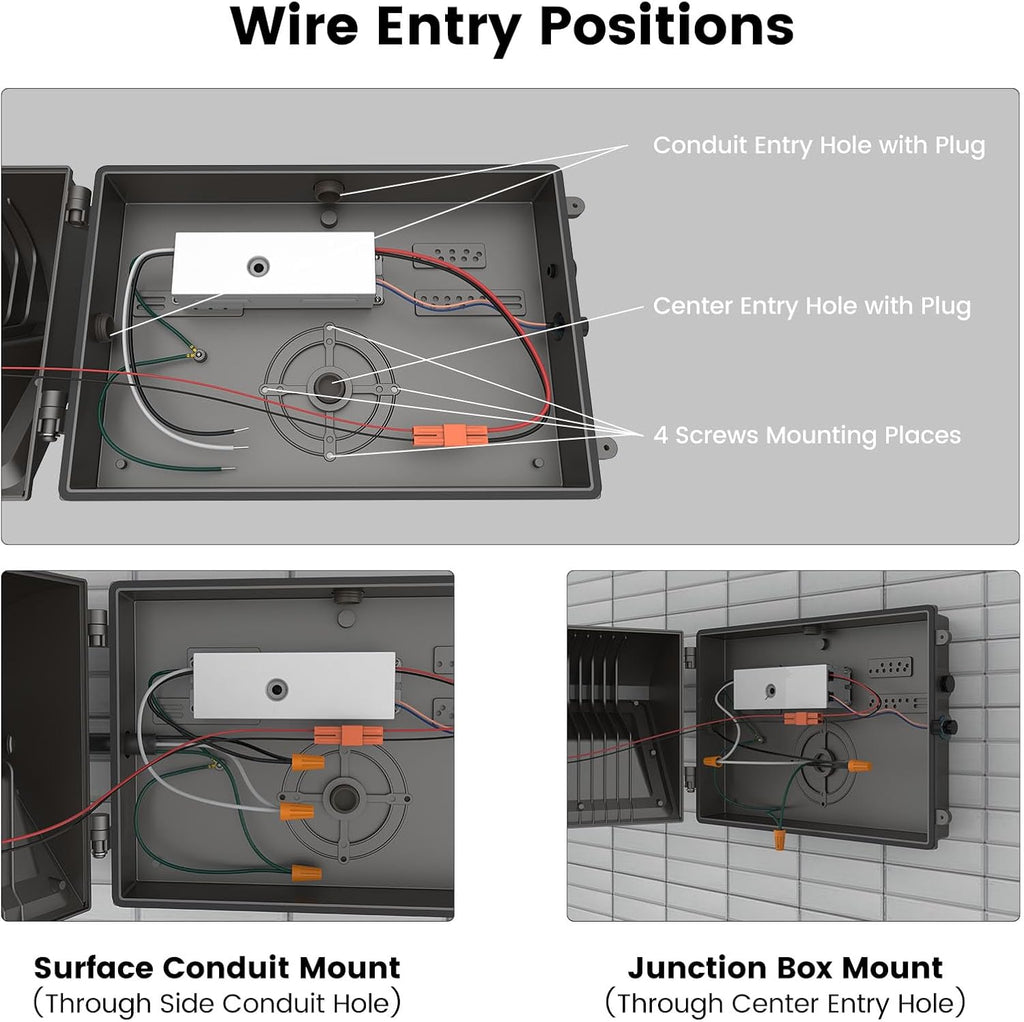 8 Pack 130W LED Wall Pack Light with Dusk to Dawn Photocell, 19500LM 5000K Daylight IP65 Waterproof Wall Pack Lights Outdoor LED [Eqv. 800W HPS/HID] for Parking Lot, Warehouse, Yard AC120-277V