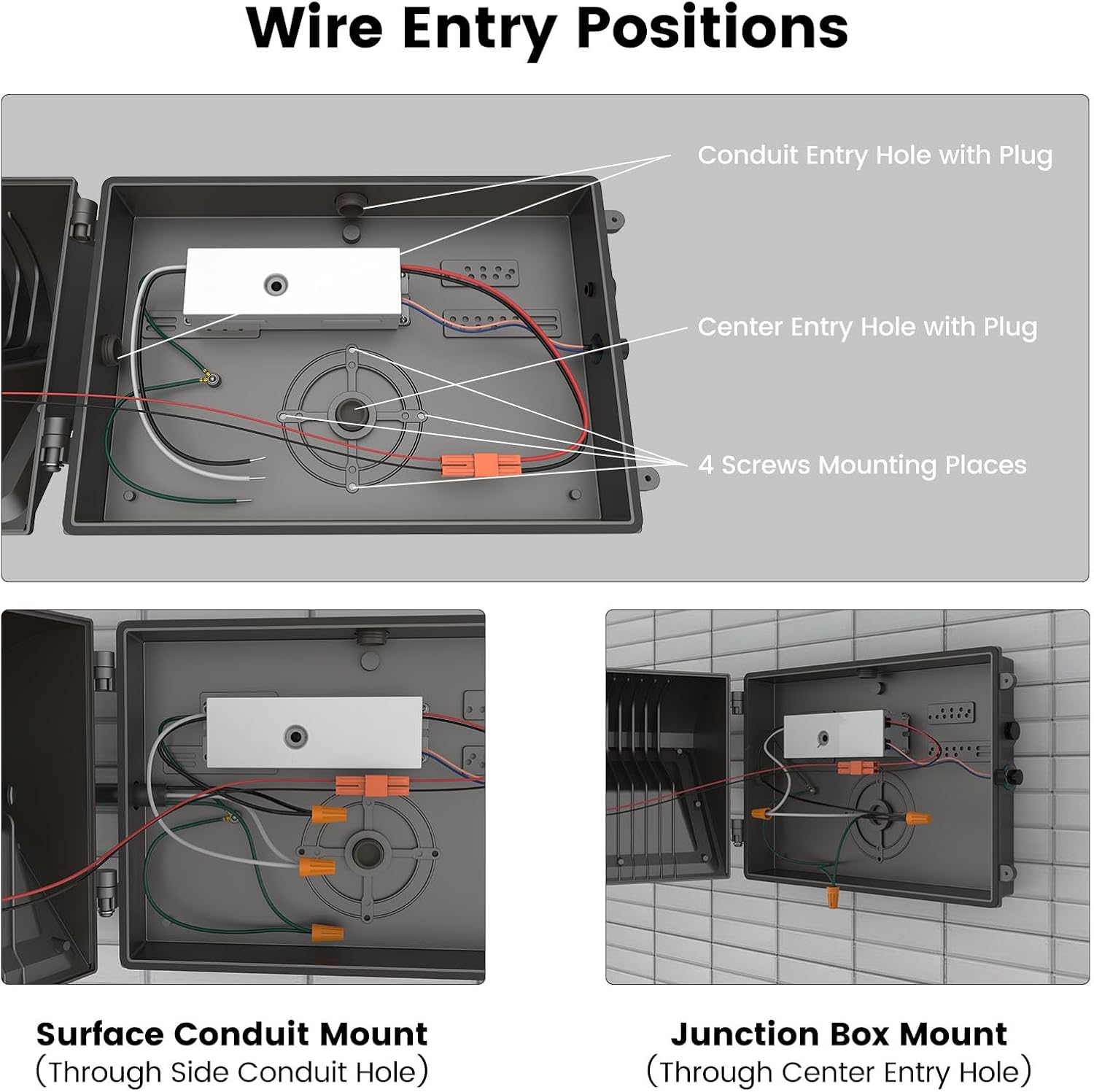 6 Pack 130W LED Wall Pack Light with Dusk to Dawn Photocell, 19500LM 5000K Daylight IP65 Waterproof Wall Pack Lights Outdoor LED [Eqv. 800W HPS/HID] for Parking Lot, Warehouse, Yard AC120-277V