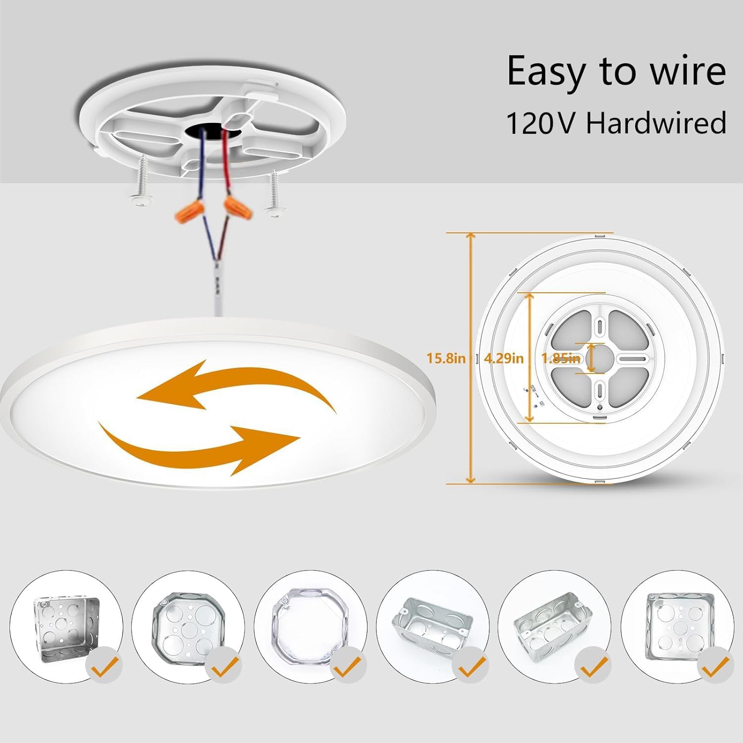 15.8in Flush Mount Ceiling Light Fixture with Remote Control,36W 2700K-6000K,Brightness Adjustable,Soft Nightlight,Support App Control,Ultra-Thin for Bedroom Kitchen Hallway Living Room