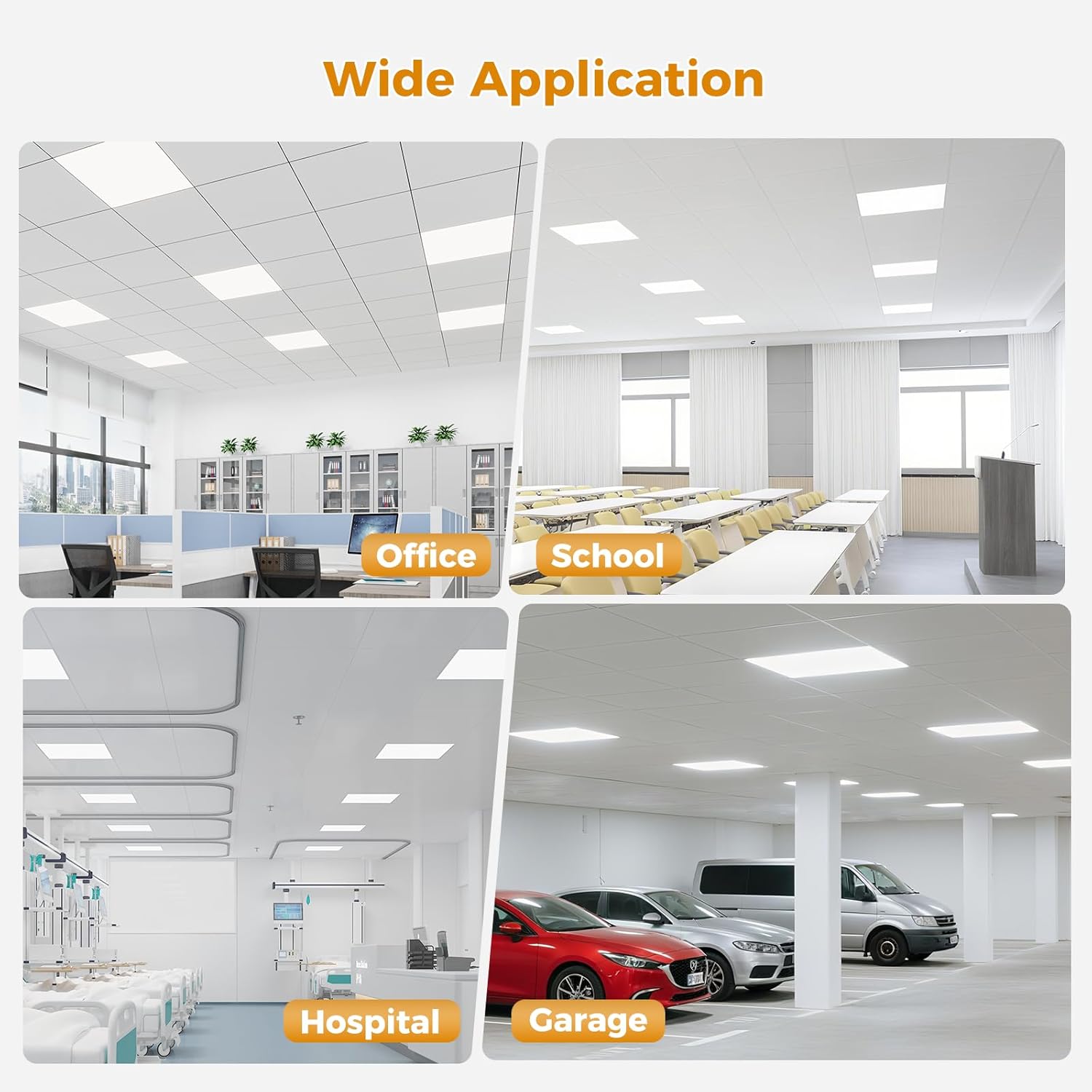 8 Pack 2x2 LED Flat Panel Light, 5CCT Selectable 3000/4000/5000/5700/6500K, 30/35/40/45/50W 5500Lm 0-10V Dimmable 2x2FT LED Troffer Light Drop Ceiling for Commercial Office