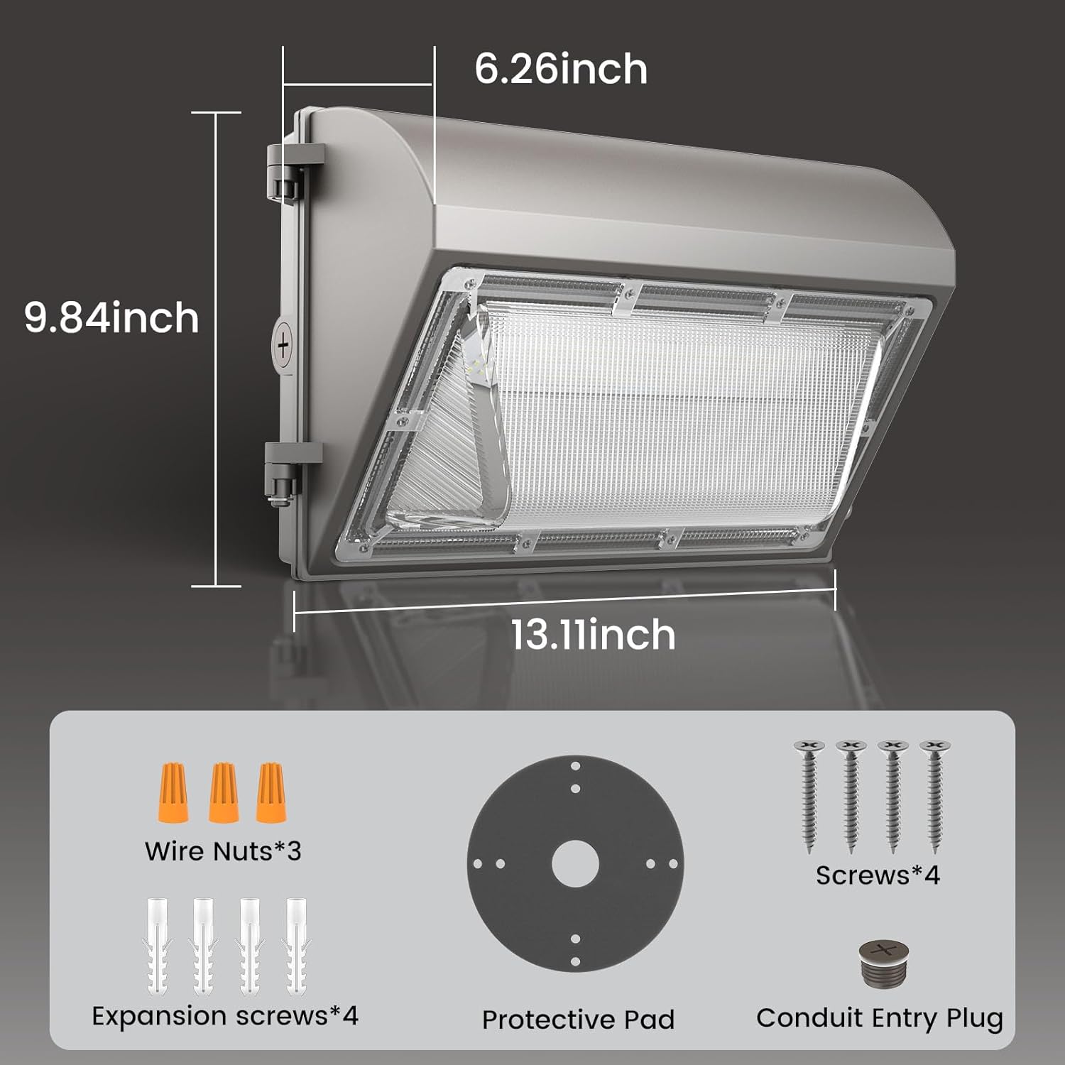 8 Pack 130W LED Wall Pack Light with Dusk to Dawn Photocell, 19500LM 5000K Daylight IP65 Waterproof Wall Pack Lights Outdoor LED [Eqv. 800W HPS/HID] for Parking Lot, Warehouse, Yard AC120-277V